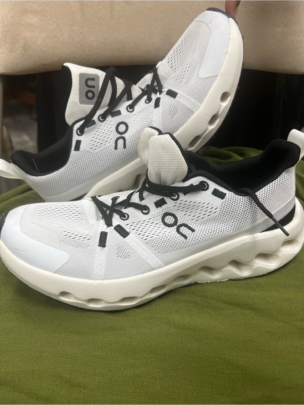 On Cloud Athletic Running Shoes - White/Black